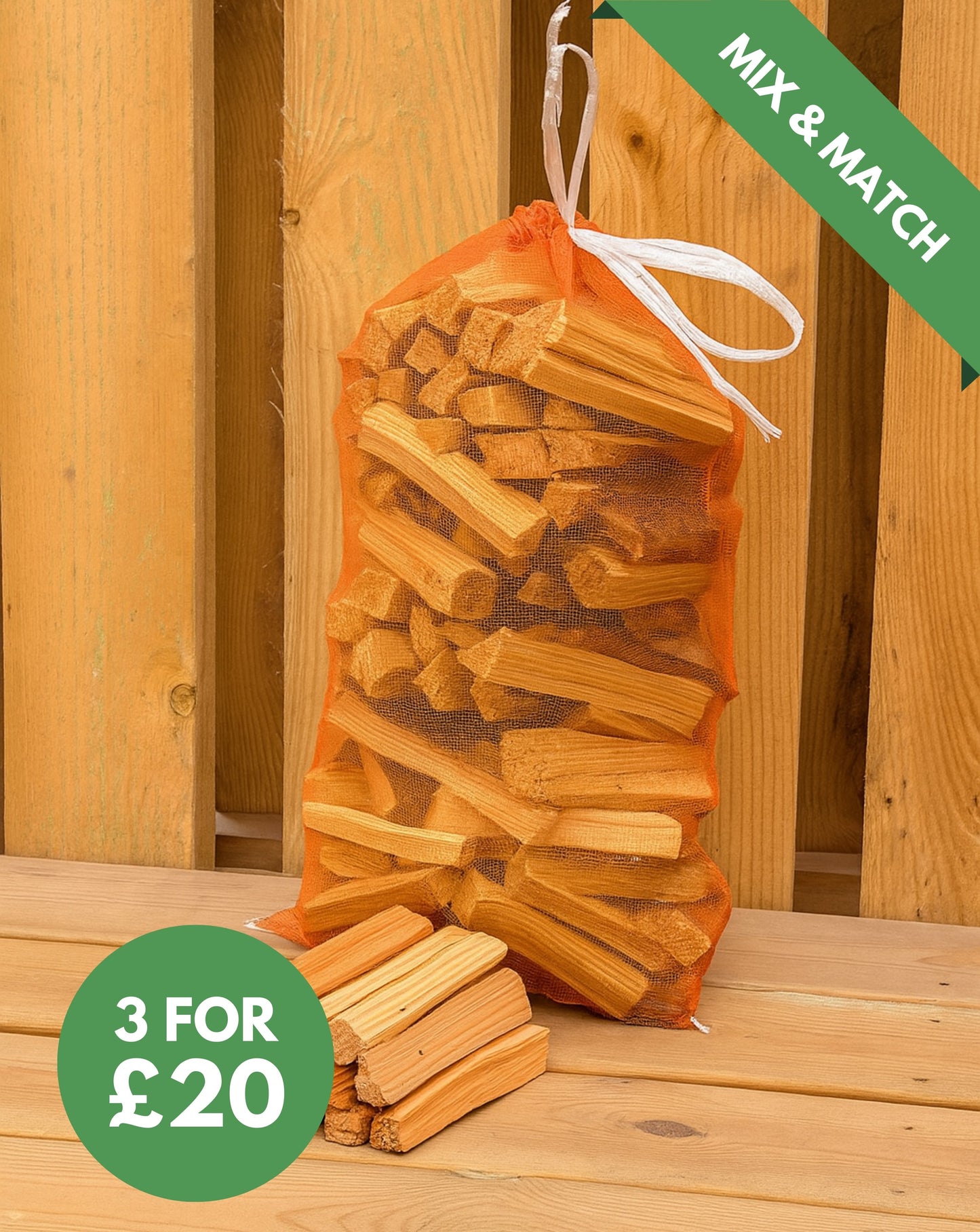 Kiln Dried Softwood Kindling Jumbo Bag (40L)