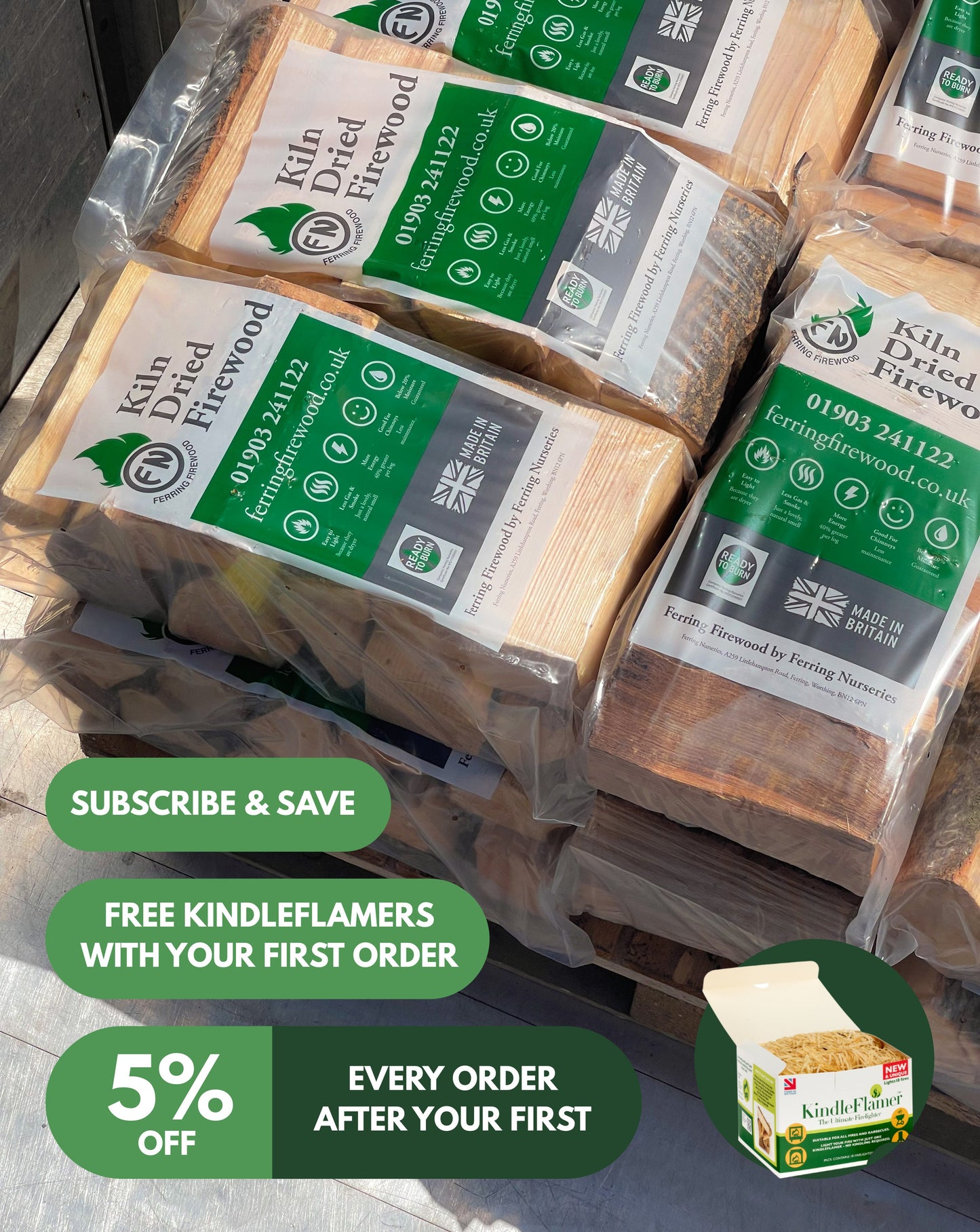 Kiln Dried Firewood Bags (20-Bags)