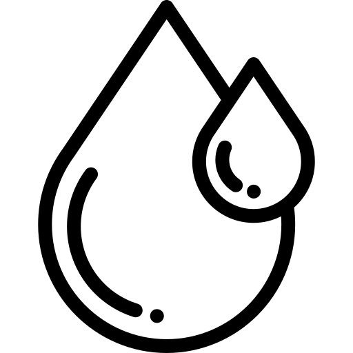 Water droplet icon showing low moisture content