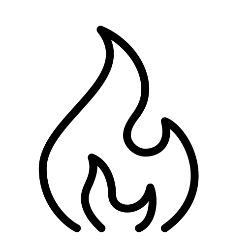 Flame icon showing ready to burn firewood