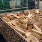 A side view of our jumbo load of seasoned firewood loaded into our local delivery van.